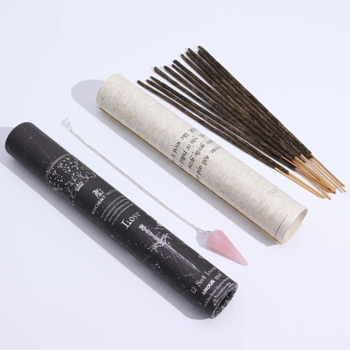 Ancient Witch Spell Incense - Love - Rose Quartz Pendulum