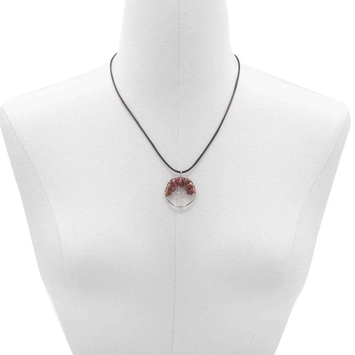 Tree of Life Pendant - Red Jasper
